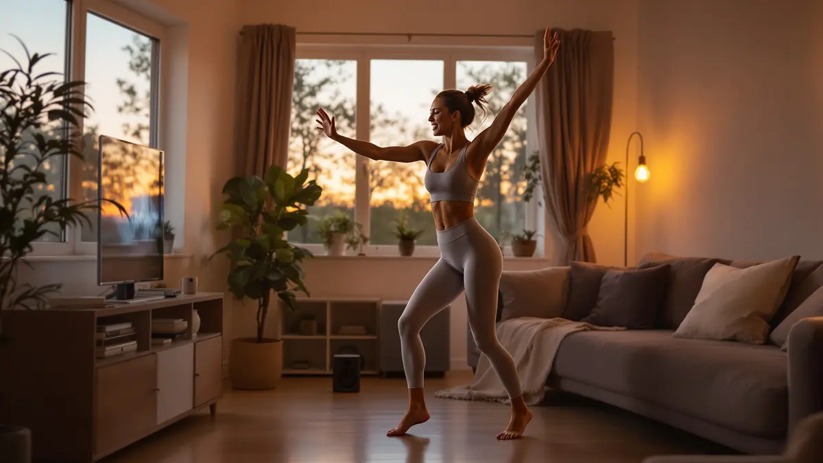 6 Zumba-oefeningen om thuis te doen in 20 minuten om actief te blijven zonder materiaal en tot 300 calorieën te verbranden
